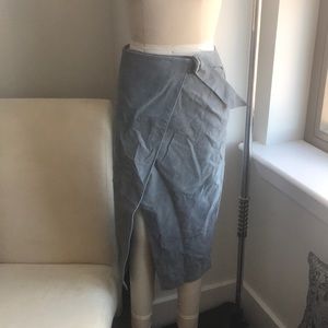 Leather wrap skirt